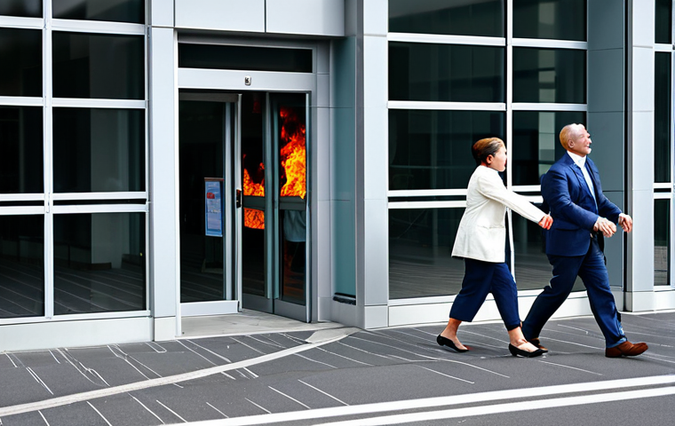 소방안전관리사 이론 정리 자료 - Fire Safety Inspection**

A building inspector wearing appropriate safety gear, examining a fire ext...