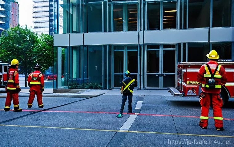 소방안전관리사 자격증의 지역별 차이점 - **Urban Fire Safety Training:**
    A vibrant and detailed realistic photo showing an urban fire saf...