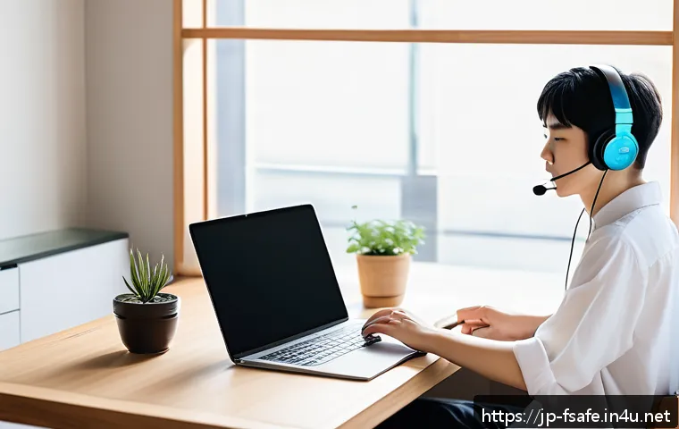 소방안전관리사 온라인 강의 추천 - A modern home study space designed for an online learning environment, featuring a young Japanese ad...